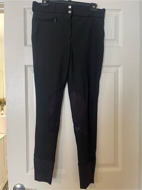 TuffRider Black Ribbed Equestrian Riding Breeches Size 32